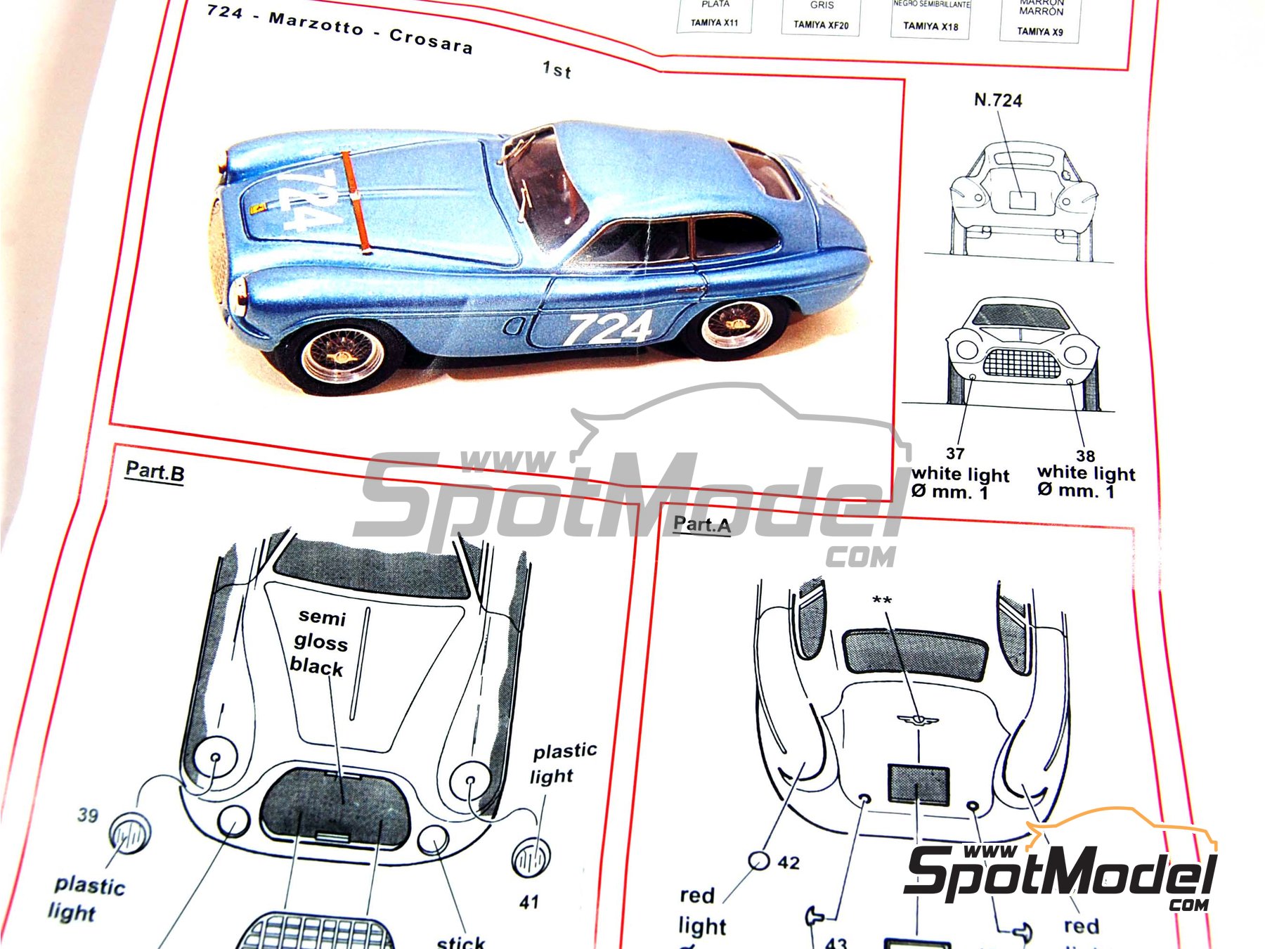 Tameo Kits TMK034: Car scale model kit 1/43 scale - Ferrari 195 S